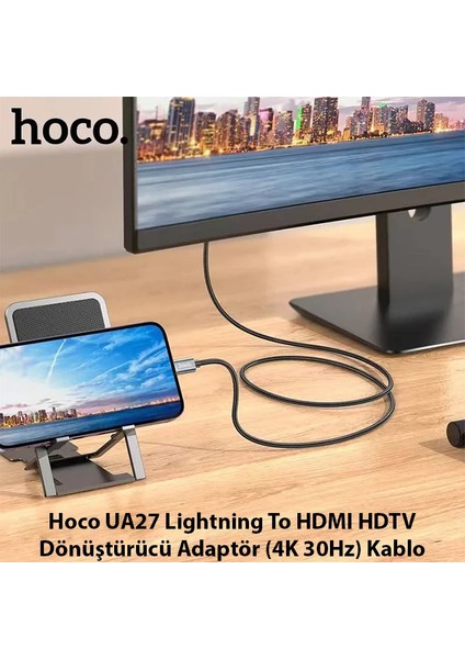 Hoco UA27 Lightning To HDMI Hdtv Dönüştürücü Adaptör (4k 30Hz) KABLO-(5775) - MBN5380-9945