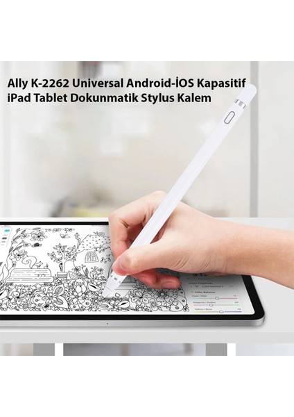 Ally K-2262 Universal Android-Ios Kapasitif iPad Tablet Dokunmatik Stylus Kalem-(57 - AGT6588-6726