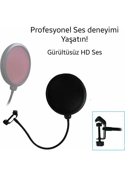 Ally Çift Katman Stüdyo Için Mikrofon Pop Filtre YOUTUBER-(5775) - GMS9086-2064 modelleri
