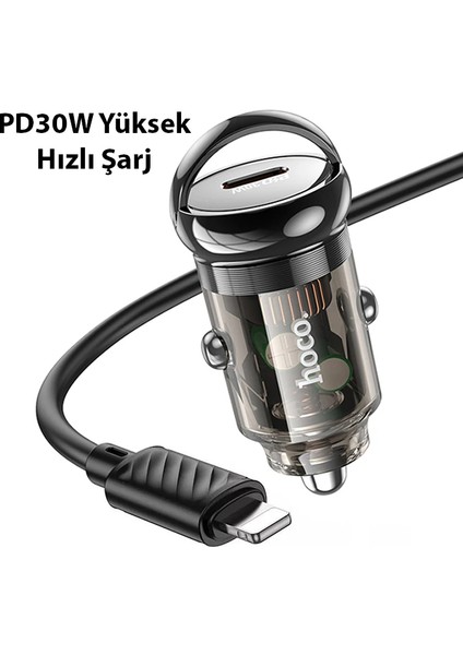 Hoco Z53 Sight Single PD30W Type-C Girişli Araç Çakmaklık Hızlı Şarj Aleti + - AGT8755-7220 modelleri