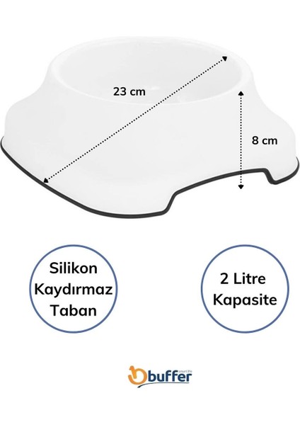 Silikon Kaydırmaz Taban Plastik Kedi ve Köpek Mama ve Su Kabı 2 L (5047) modelleri