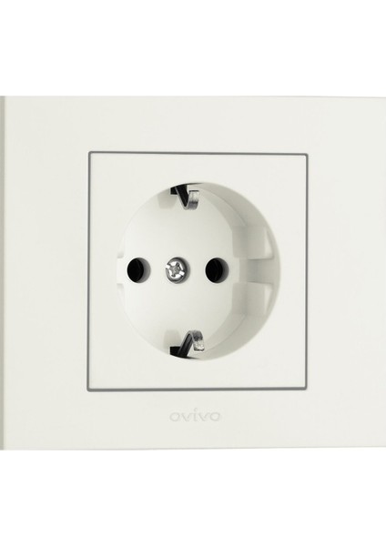 15 Adet Grano Beyaz Topraklı Priz Çerçeve Dahil 15'li Paket / Setdir