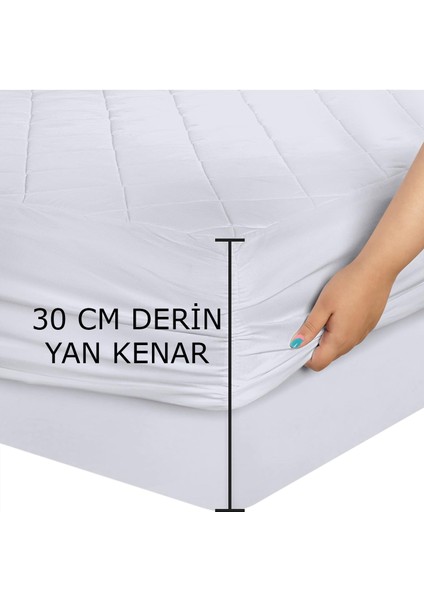 | %100 Mikrofiber Sıvı Geçirmez Kapitoneli Fitted Yatak Alezi Bebek 60X120
