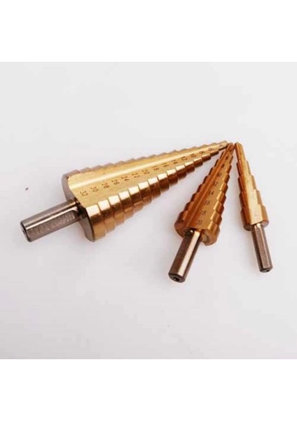 3 Lü Set Matkap Ucu Kademeli Sac Delme Aparatı Hss Titanyum Kaplama (5047) fırsatları