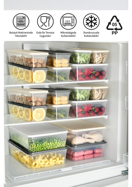 4'lü Saklama Kabı 1,3 Litre Derin Dondurucu Mikrodalga Uyumlu modelleri