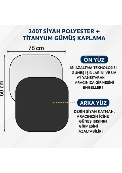 Araba Ön Cam Güneşlik Otomobil Güneşlikleri Araç Gölgelik Oto Içi Katlanır Perdesi Oto Ön Cam Güneşliği 78-68 cm 2 Parça modelleri