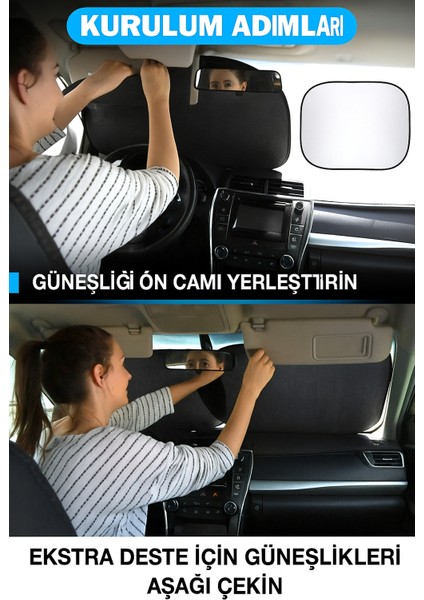 Araba Ön Cam Güneşlik Otomobil Güneşlikleri Araç Gölgelik Oto Içi Katlanır Perdesi Oto Ön Cam Güneşliği 78-68 cm 2 Parça fırsatları