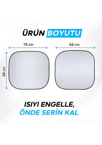 Araba Ön Cam Güneşlik Otomobil Güneşlikleri Araç Gölgelik Oto Içi Katlanır Perdesi Oto Ön Cam Güneşliği 78-68 cm 2 Parça fiyatları
