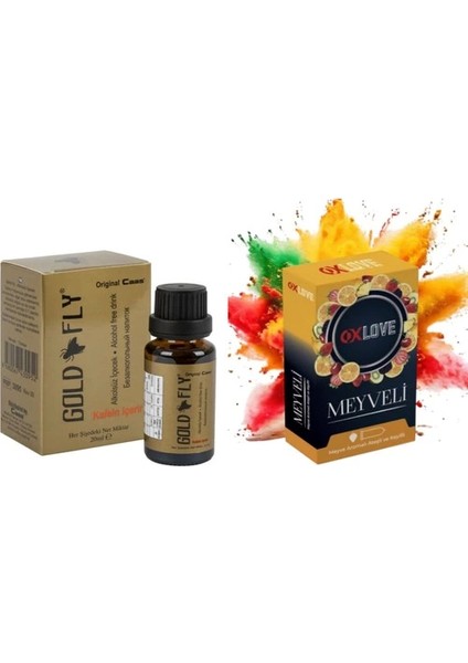 Gold Fly Kadınlara Özel Damla - Prezervatif Meyve Aromalı Kondom 10 Adet