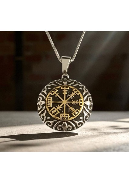 Viking Pusula Çelik Kolye Ucu
