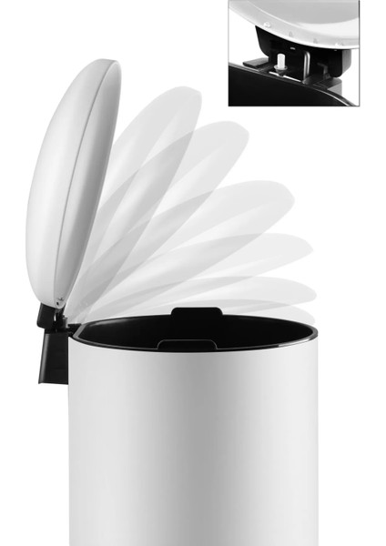 Paslanmaz Çelik Bombe Kapaklı Çöp Kovası 40 Litre Mat Beyaz indirimleri