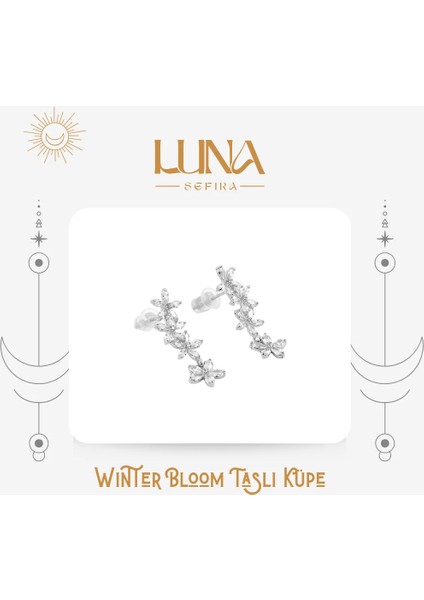 Winter Bloom Taşlı Küpe