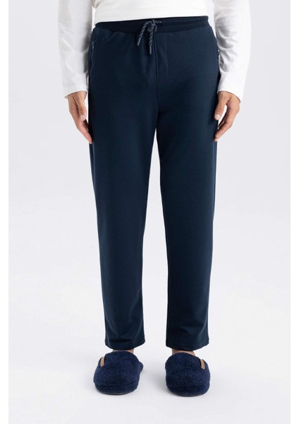 Lacivert Eşofman Altı Slim Fit Dar Kesim Fermuarlı Basic Düz Paça D6091AX24AU