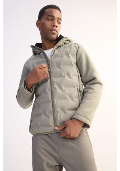 Fit Rüzgar Geçirmez Mont Slim Fit Dar Kesim Kapüşonlu Fermuarlı Cepli B2301AX25SP