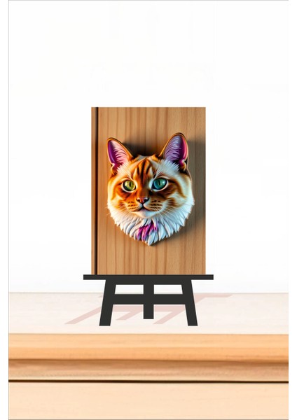 2 Adet Kedi Magnet Mini Tablo