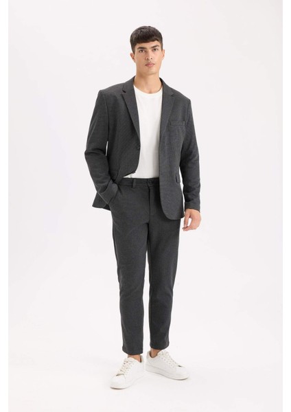 Gabardin Pantolon Tailored Regular Fit Normal Kesim Cepli Düz Paça A8102AX24AU