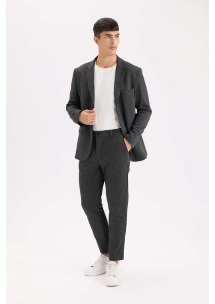 Gabardin Pantolon Tailored Regular Fit Normal Kesim Cepli Düz Paça A8102AX24AU