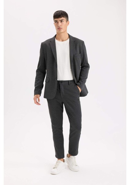 Gabardin Pantolon Tailored Regular Fit Normal Kesim Cepli Düz Paça A8102AX24AU