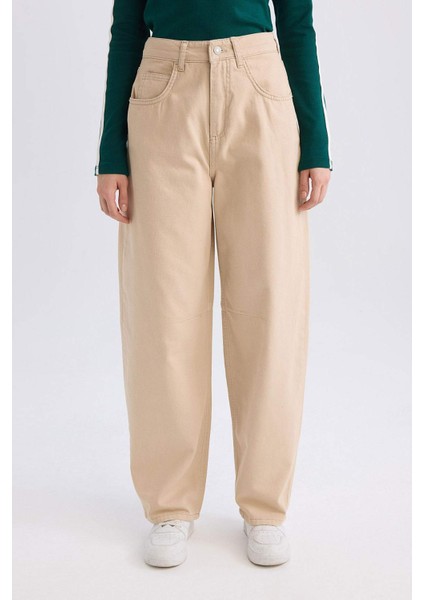 Coool Gabardin Pantolon Baggy Fit Normal Bel Cepli Basic Düz D3761AX24AU