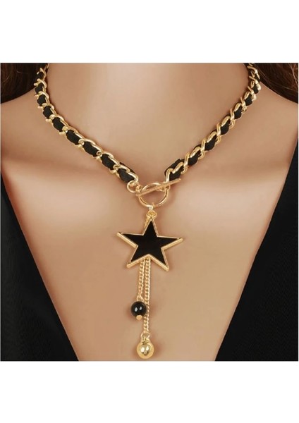Black Star Kolye Günlük & Gece & Davet Siyah Yıldız Kolye fiyatları