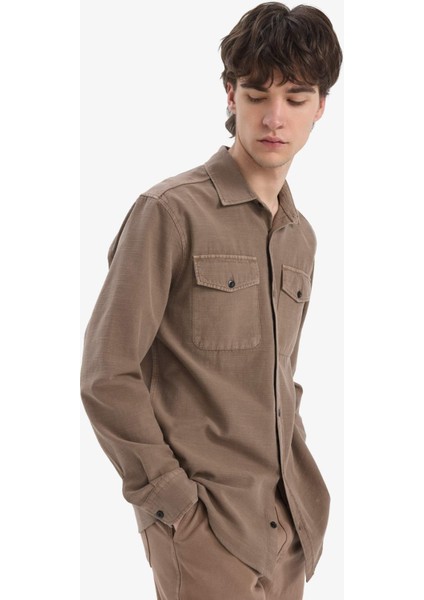 %100 Pamuk Regular Fit Polo Yaka Basic Düz Uzun Kollu Gömlek B2654AX25SP fırsatları