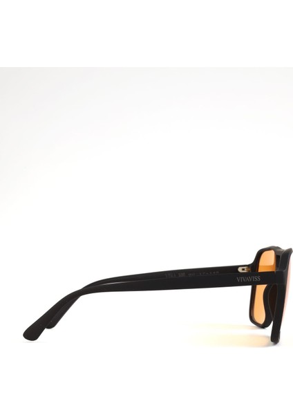 Vega 938-60 Unisex Güneş Gözlüğü Siyah Mat Çerçeve Turuncu Cam modelleri