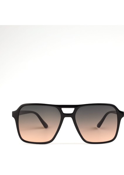 Vega 938-60 Unisex Güneş Gözlüğü Siyah Çerçeve Degrade Renkli Cam