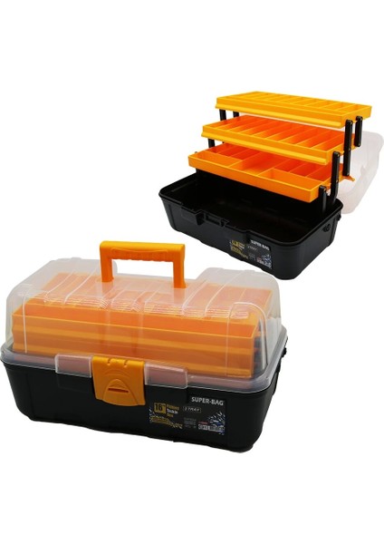 16LIK - 3 Raflı Balıkçı Takım Çantası (5047)