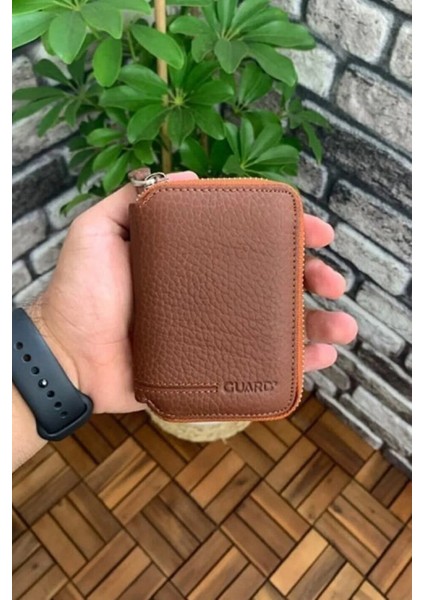 Hakiki Deri Taba Fermuarlı Mini Erkek Cüzdanı (T260)
