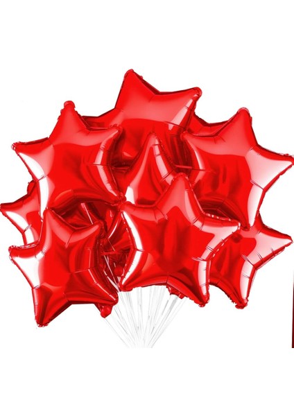 3 Adet Yıldız Folyo Balon Kırmızı 18 Inc