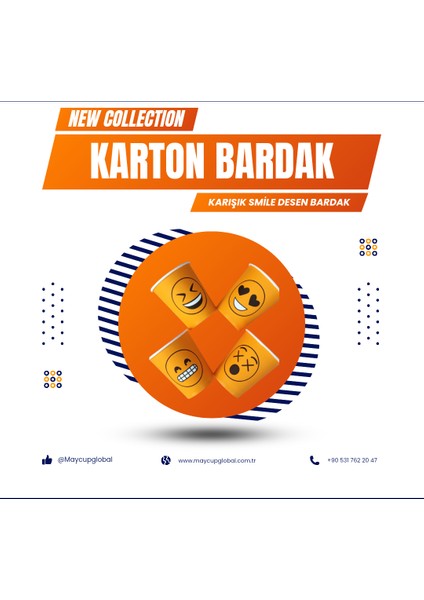 Karton Bardak Karışık Desen 7 Oz 1000'li