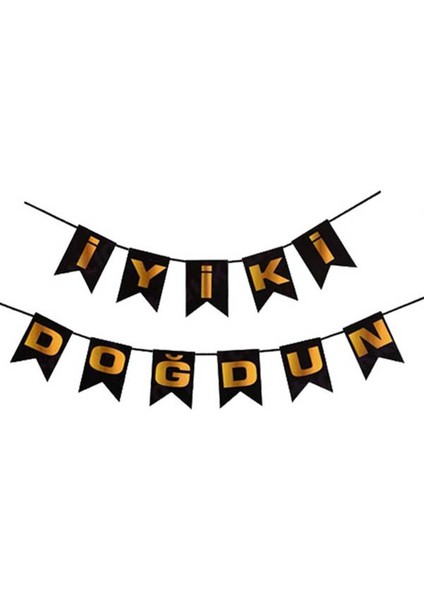 Siyah-Gold Iyi Ki Doğdun Banner