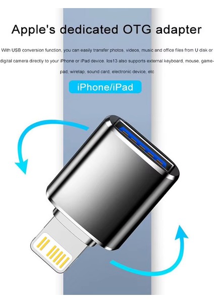 Yeni 2025 Iphone Ipad Uyumlu Lightning To USB 3.0 (Yüksek Hızlı) Veri Aktarımı Otg Çevirici Dönüştürücü indirimleri