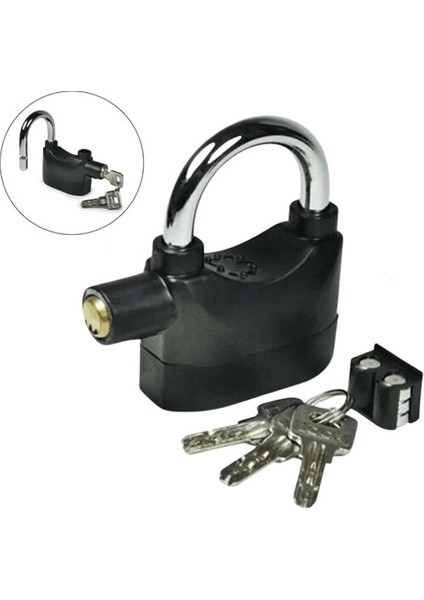 Desibel Siyah Alarmlı Çok Fonksiyonlu Ekstra Güvenlikli Kare Asma Dolap Kilidi (5047)