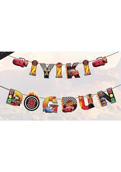 Arabalar Cars (Şimşek Mcqueen) Karakterli Iyi Ki Doğdun Banner