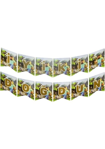 Minecraft Temalı Iyi Ki Doğdun Banner