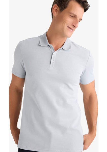 Slim Fit Dar Kesim Polo Yaka Kısa Kollu Pamuklu Modal Karışımlı Basic Düz Tişört M6609AZ25SP