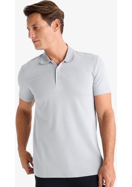 Slim Fit Dar Kesim Polo Yaka Kısa Kollu Pamuklu Modal Karışımlı Basic Düz Tişört M6609AZ25SP fırsatları