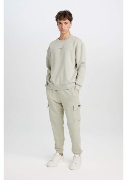 Regular Fit Jogger Eşofman Altı Basic Düz Kargo Cepli Lastikli Paça D5252AX25SP