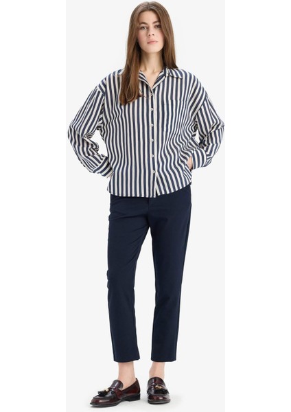 Klasik Chino Pantolon Normal Bel Basic Düz Cepli Bilek Boy C1429AX25SP modelleri
