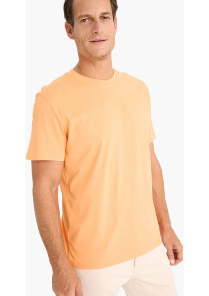 %100 Pamuk New Regular Fit Bisiklet Yaka Basic Düz Kısa Kollu Tişört V7699AZ25SP