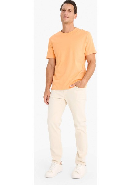 %100 Pamuk New Regular Fit Bisiklet Yaka Basic Düz Kısa Kollu Tişört V7699AZ25SP