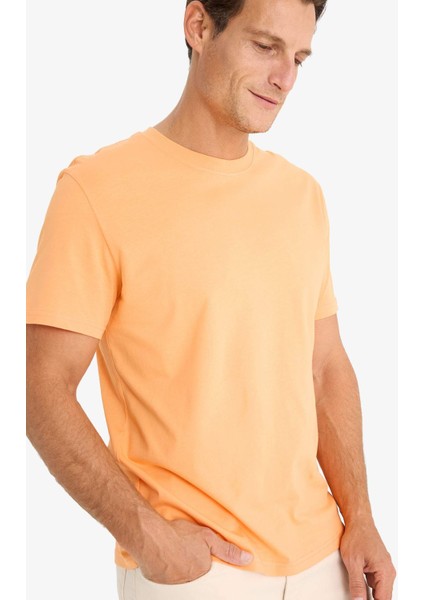 %100 Pamuk New Regular Fit Bisiklet Yaka Basic Düz Kısa Kollu Tişört V7699AZ25SP