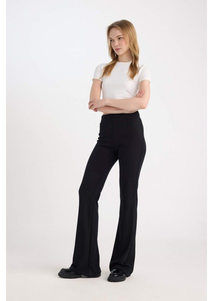 Flare Fit Düz Paça Uzun Boy Pantolon D7452AX24AU
