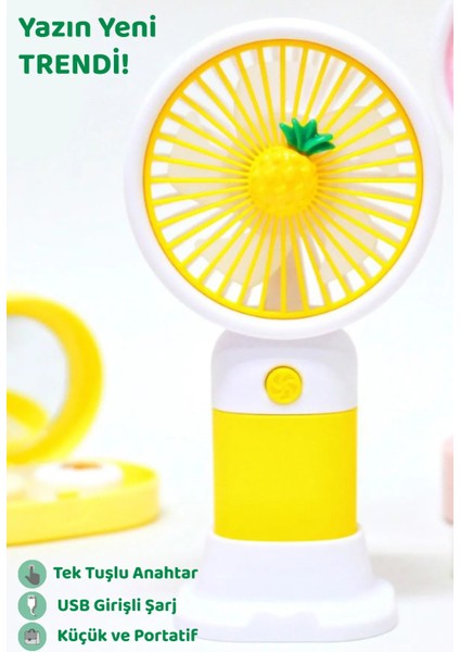 Şarjlı Masa ve El Fan Taşınabilir Şarjlı Edilebilir Mini Fan