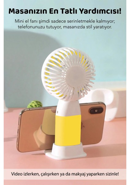 Şarjlı Masa ve El Fan Taşınabilir Şarjlı Edilebilir Mini Fan
