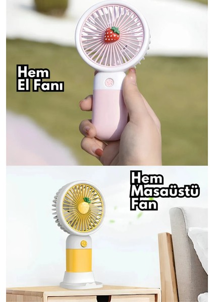 Şarjlı Masa ve El Fan Taşınabilir Şarjlı Edilebilir Mini Fan