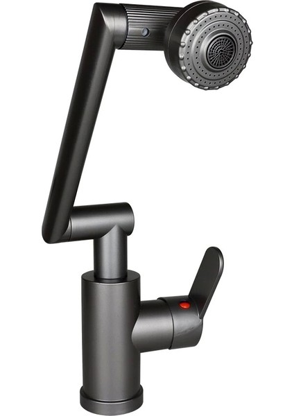 Gri - 1080 Derece Dönebilen Çok Fonksiyonlu Musluk Batarya KTX-3308 (5047)
