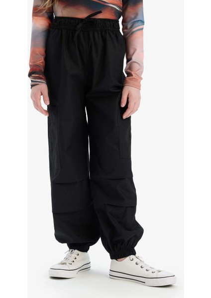 Kız Çocuk Paraşüt Kargo Jogger Paça Pamuklu Pantolon D7607A825SM