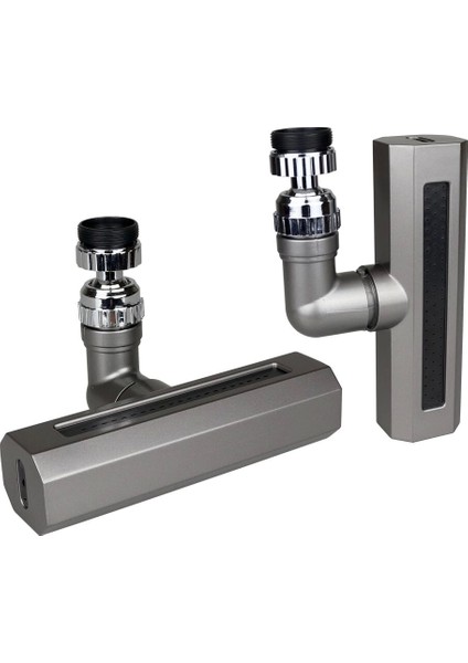 Siyah Geniş 360 Derece Dönebilenoynar Başlık - 4 Mod Perlatör Şelale Musluk Ucu KTX-3288 (5047)